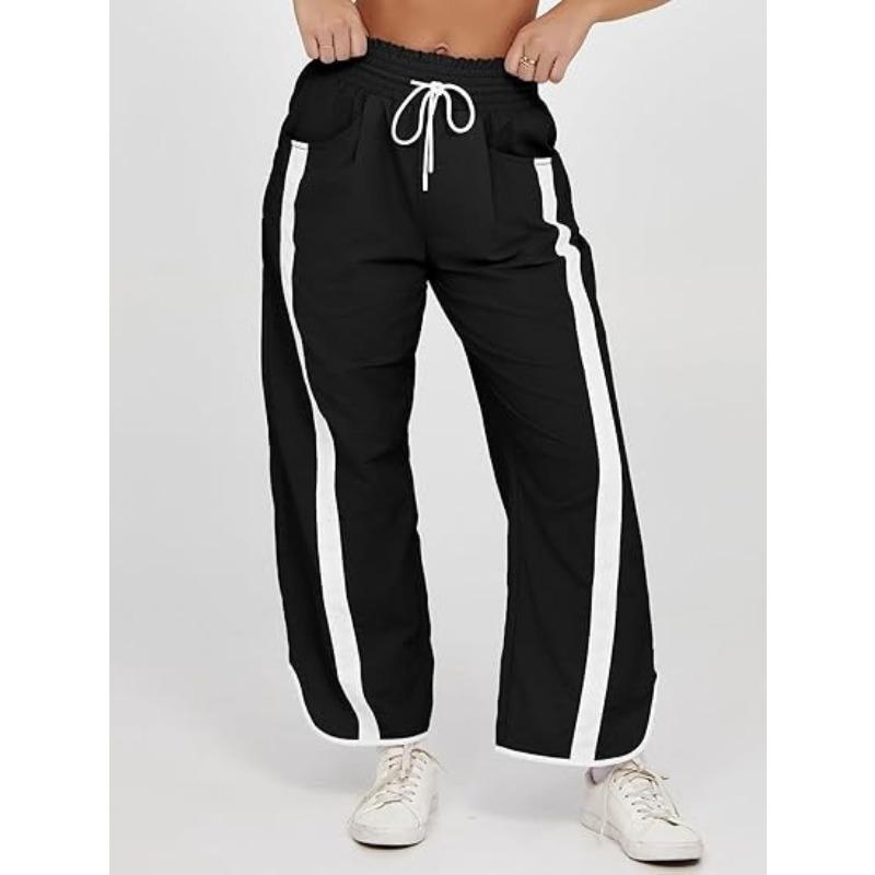 YYFS Damenmode Lässige Farbblock-Print High Waist Hosen Hosen & Caprihosen