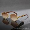 New European and American glasses, sunglasses, UV protection, oval metal frame fashion sunglasses, women's high-end big brands
