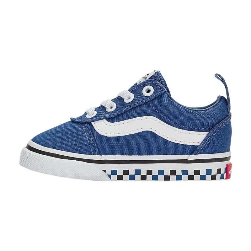 (TD) Vans Ward Slip-on Skate Shoes Blue White Baby VN0A3QU1BLU EU 19