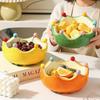 Ceramic Orange Fruit Bowl with Fork, Cute Dessert & Snack Bowl for Fruits and Treats