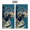 Blue and White Leopard Print Pattern Polyester Microfiber Beach Towel Is Highly Absorbent, Suitable Swimming and Beach Outings