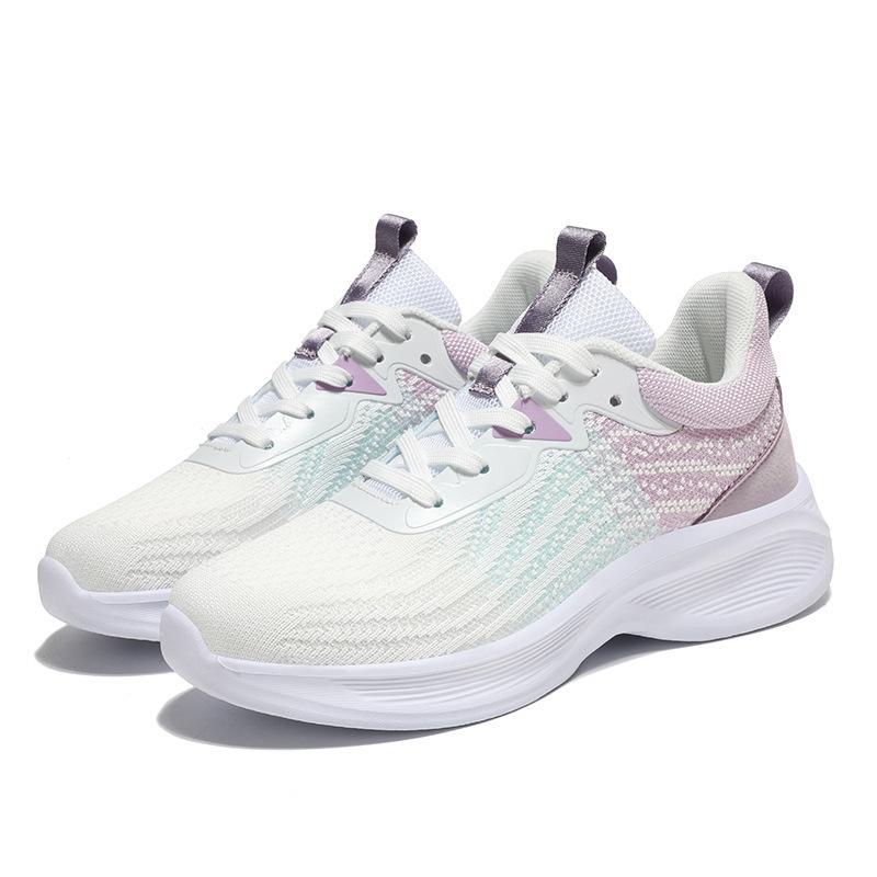 Korean Version of Trend Versatile Commuter Casual Shoes Sports Flying Woven Women's Shoes Low-top Design Soft Sole Air Cushion Women's Trend