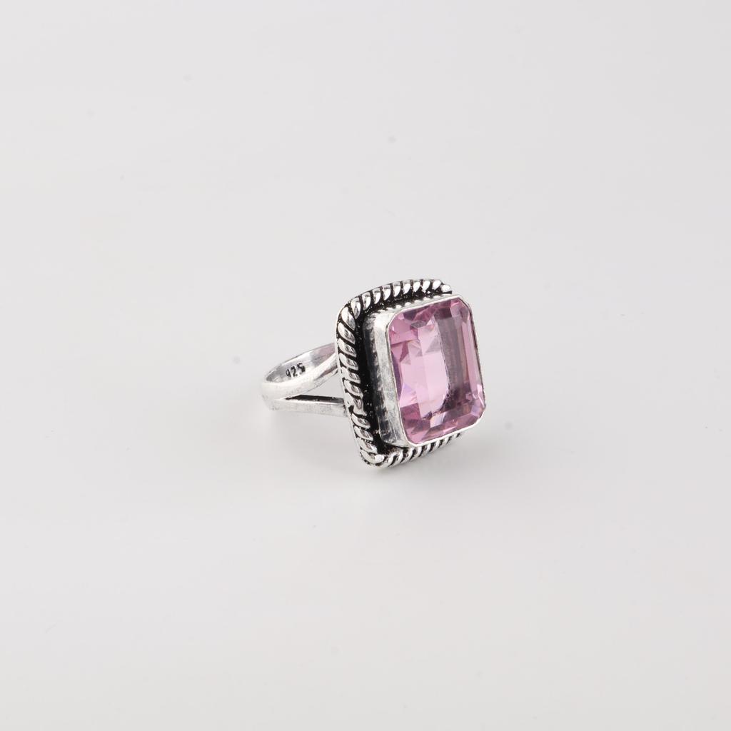 Morganite Gemstone 925 Sterling Silver Handmade Jewelry Designer Ring Gift For Her RR-71-9