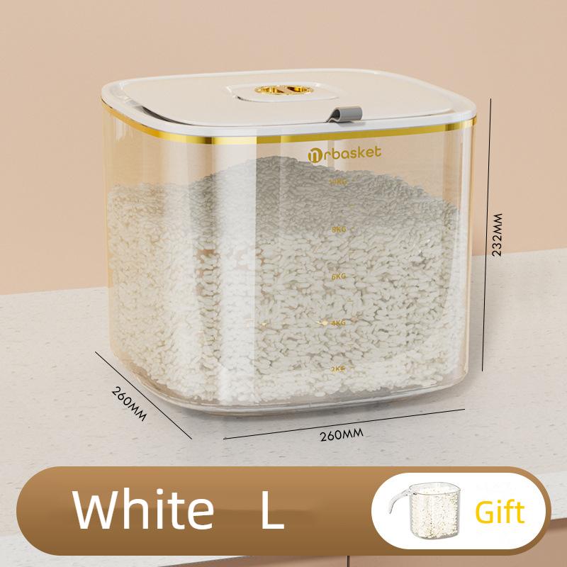 Rice Bucket Household Insect-proof and Moisture-proof Sealed Canned Grain Rice Storage Box Storage Box Flour Dog Food Cat Food