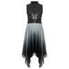Girls Worship Dance Dress Mock Neck Sleeveless Asymmetrical Hem Shiny Sequins Bodice Liturgical Costume
