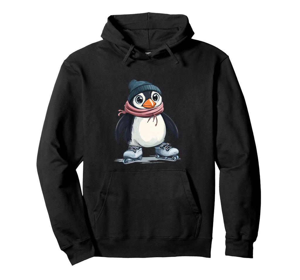Inline Skating Penguin Brings Laughter to Adults and Kids Hoodie