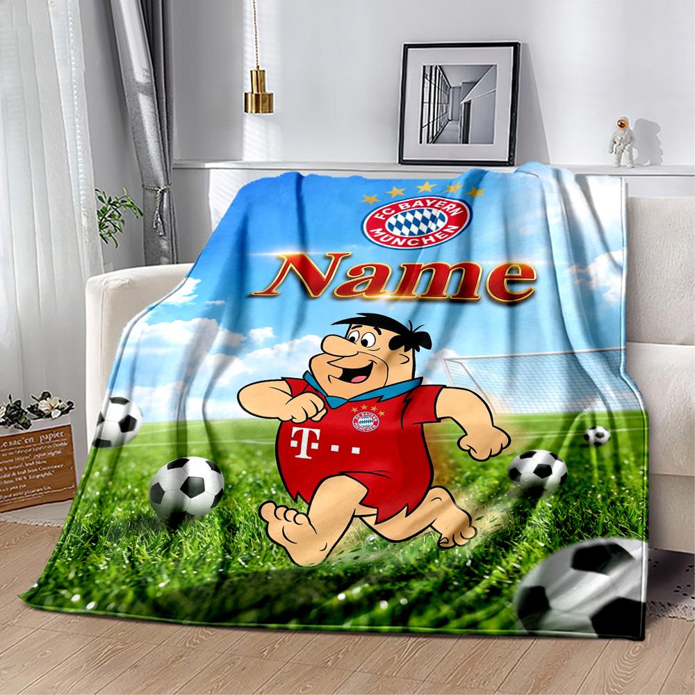 Bayern Munich Jersey Personalized Name Blanket Cozy Customizable Blanket Warmthful Decor Great for Nap Office Seaside Bed All-Season Use