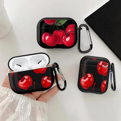 Funda de Cereza Roja Para Airpods 4 2 1 Pro3 Pro2 3 Pro Fundas Cubierta para Auriculares