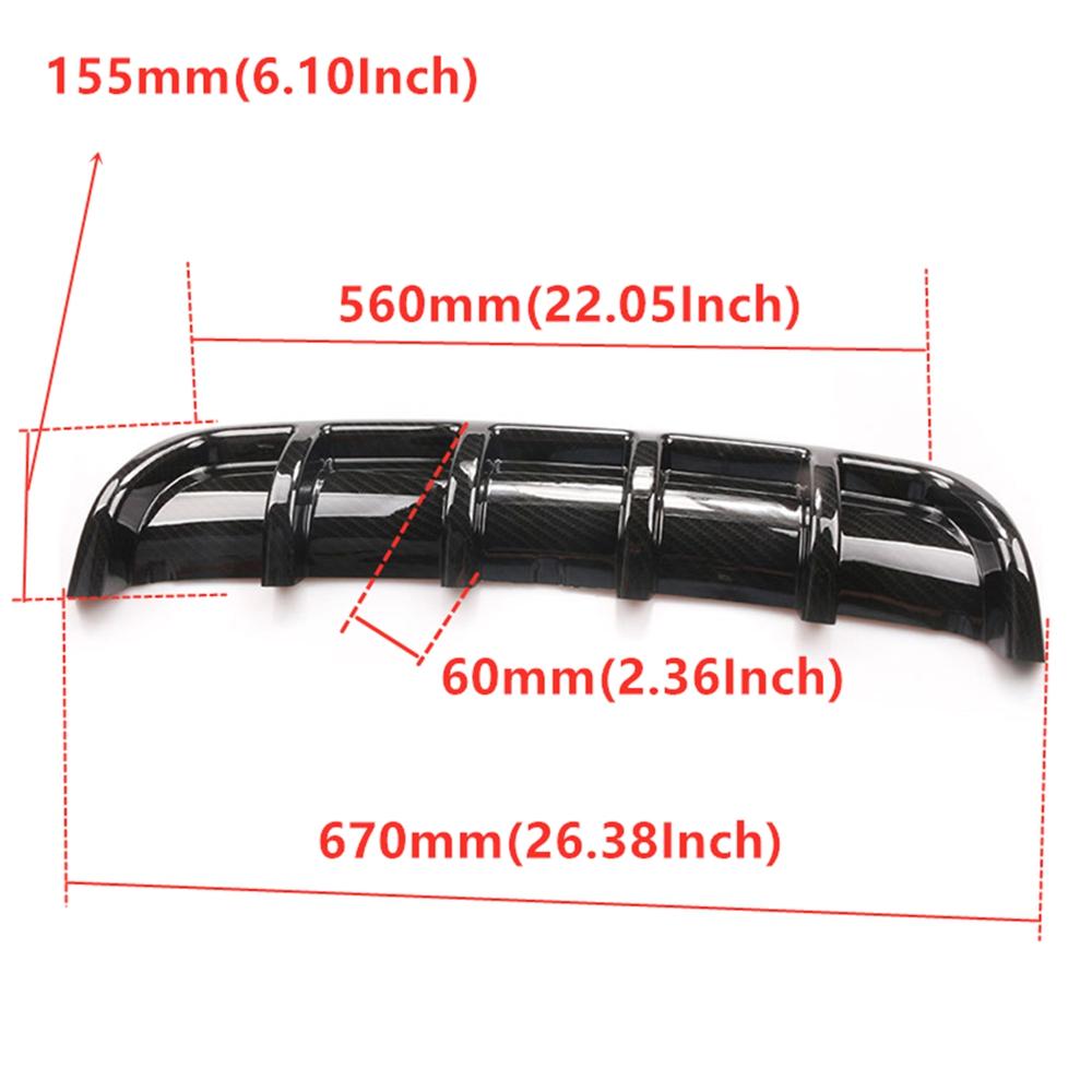 Universelle Carbonfaser Stoßstangenlippe Hinten Bounding Automobilspoiler Haifischflosse Hintere Stoßstangenführung Platte Sechs-Zahn-Spoiler Stoßstangen