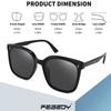 FEISEDY Polarized Sunglasses for Women and Stylish Large Square Sunglasses with UV Protection Large Perfect for and B2758 Men, Lenses, Sizes, Driving,