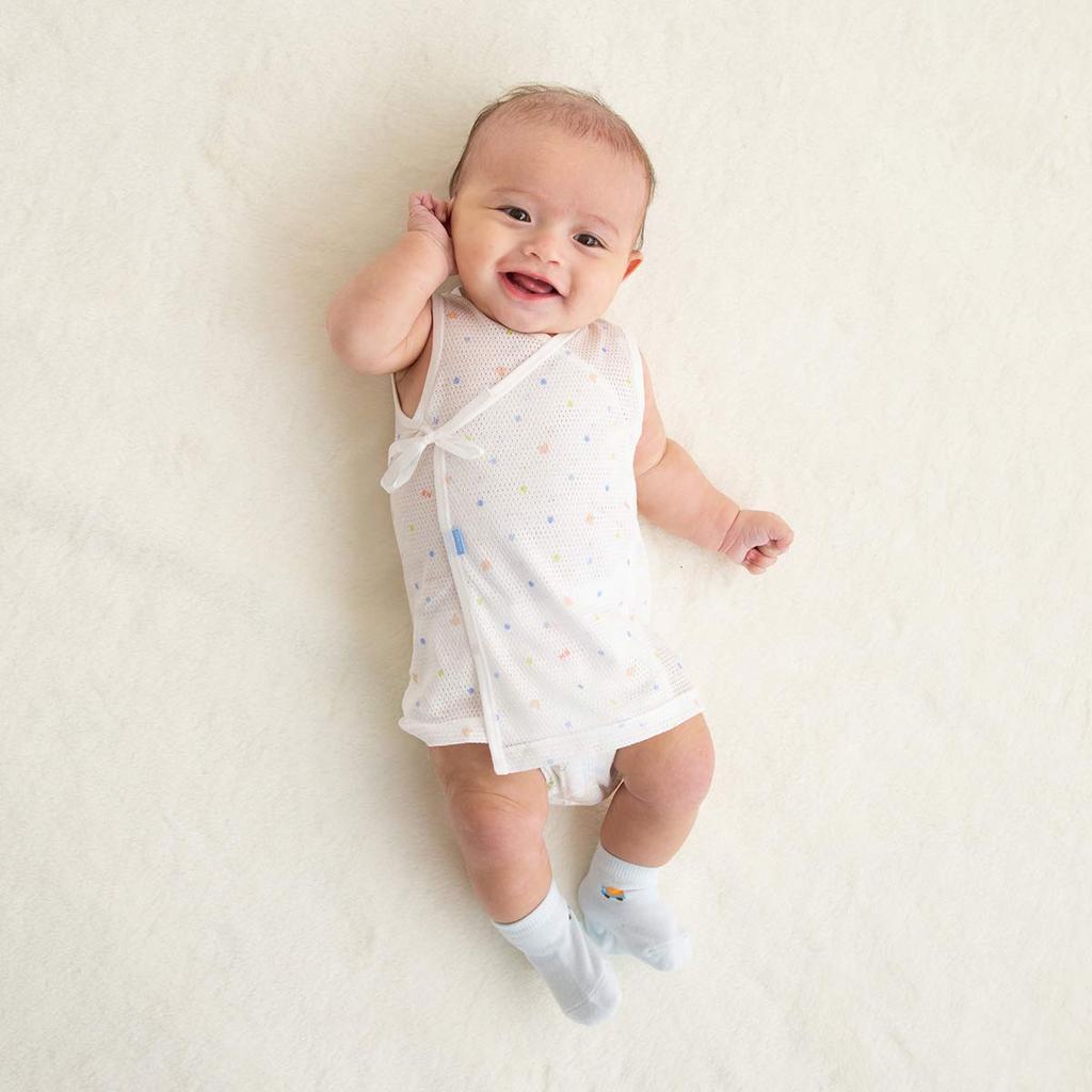 Miki House Hot Biscuits Sleeveless Undershirt, Baby Clothes, Boys and Girls, 60cm, Blue, 70-2111-824