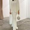 Cross-Border Middle Eastern Turkish Fashion Women's Solid Color Top and Long Skirt European and American Elegant Floor-Length Dress Two-Piece Set