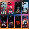 Coque de téléphone cool T-Transformers Pour iPhone 16,15,14,13,12,11,Pro,XS,Max,XR,Plus,SE,Mini Housse Souple Noire
