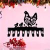 Farmhouse Chick Wall Mounted Hook Rack Forged Iron with 8 Hooks Rustic Entryway Kitchen Hallway Decor Easy Install Holiday Gift