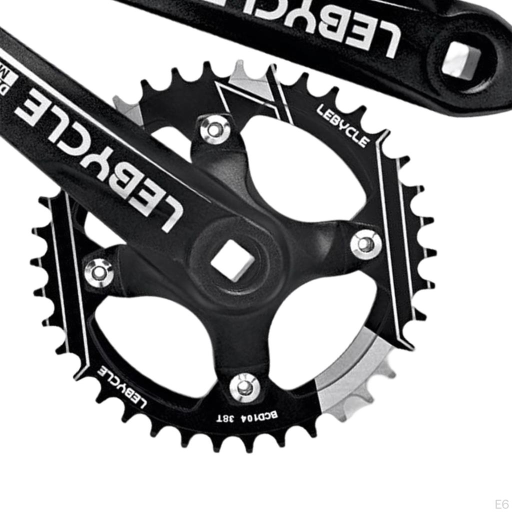 Crankset Lightweight Aluminum Alloy Square Taper Single Speed Narrow Wide Chainring 170mm