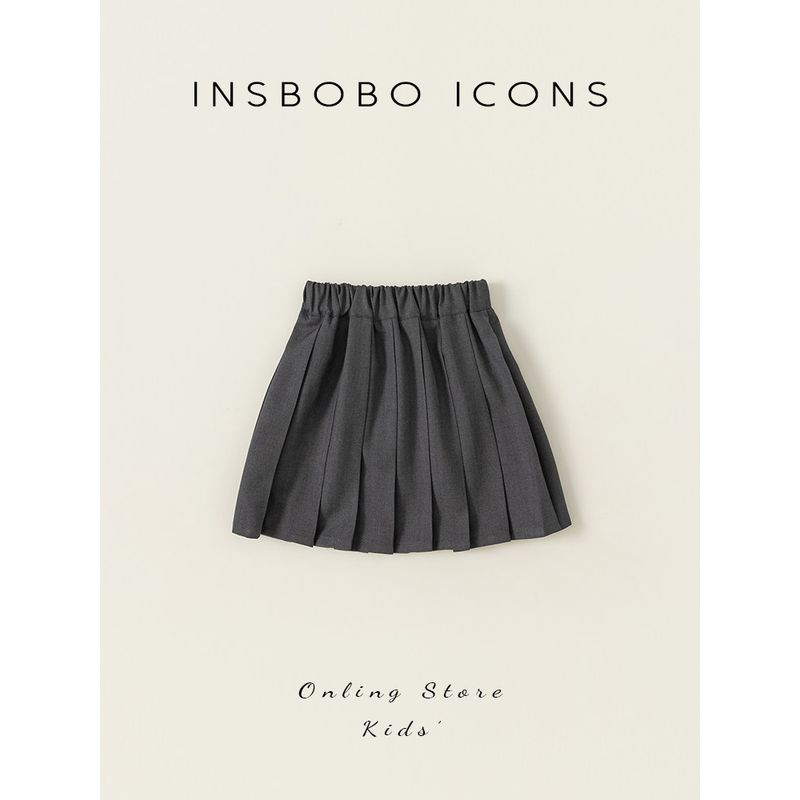 Insbobo Girls' Skirt 2026 Spring New Style Pleated Skirt for Girls, Stylish Short Skirt for Children, Girls' Skirt
