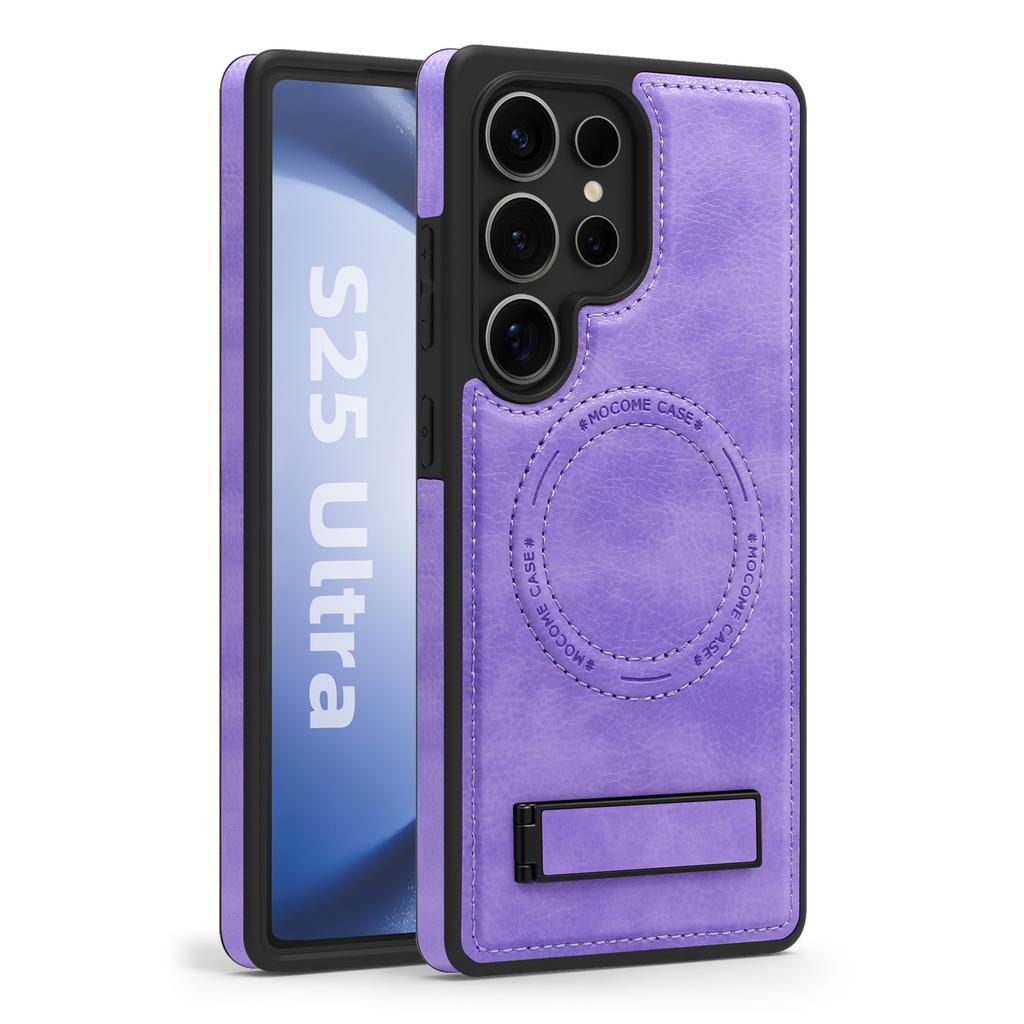 Husă de telefon magnetică din piele PU cu încărcare fără fir pentru Samsung Galaxy S24 Ultra S23 S22 Plus, cu husă rezistentă la șocuri