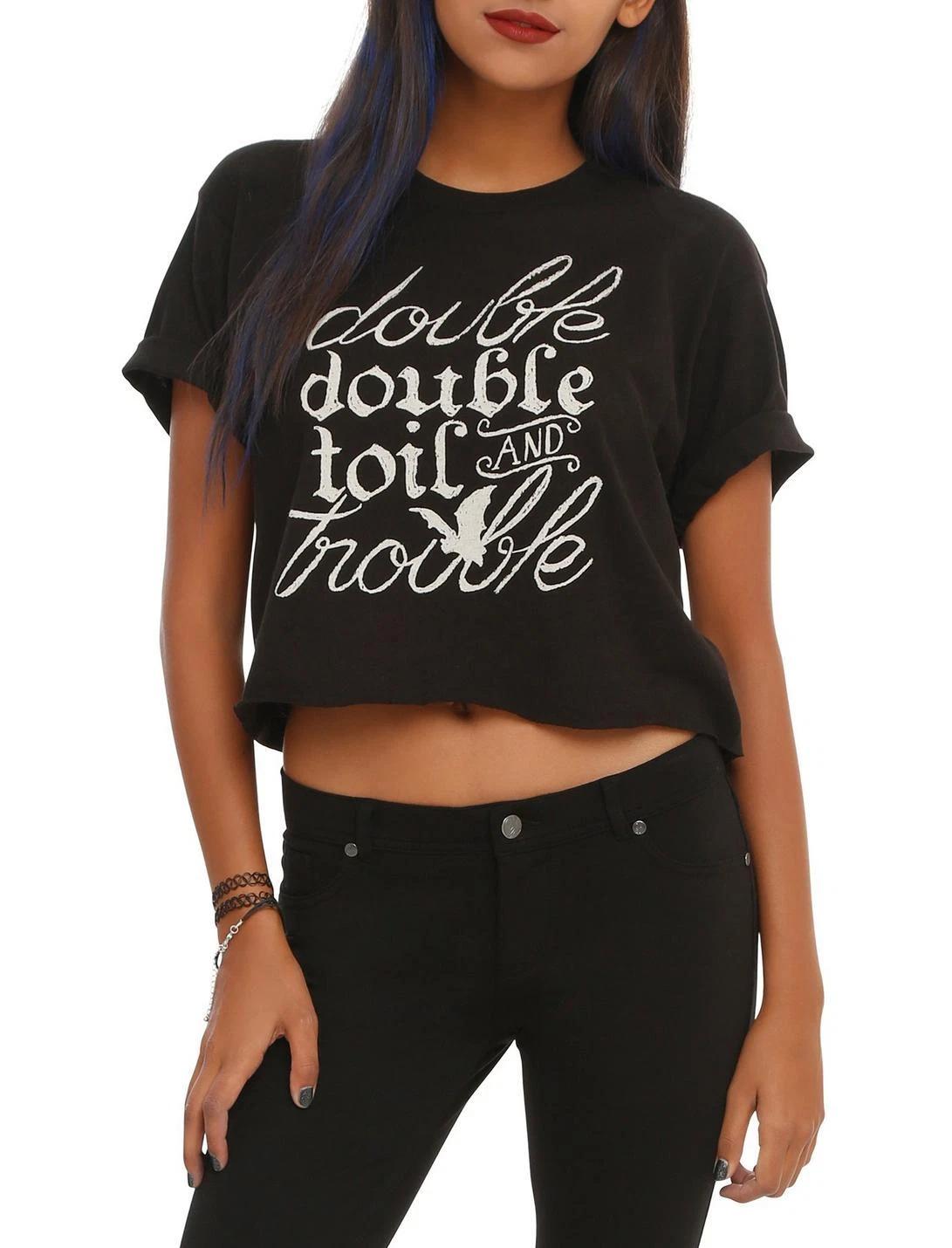 Hot Topic Juniors Girls Double Double Toil And Trouble Crop Top New S, M, L S