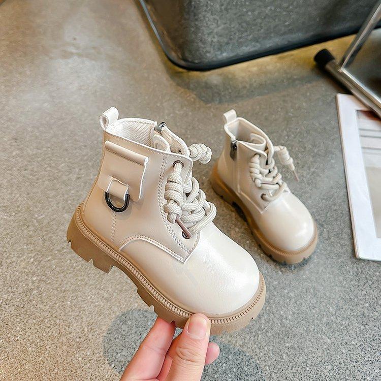 

Детские ботинки Martin Весна и осень Новые ботинки для мальчиков Ботинки для девочек Короткие ботинки Кожаные ботинки Детские ботинки в британском стиле Single 30