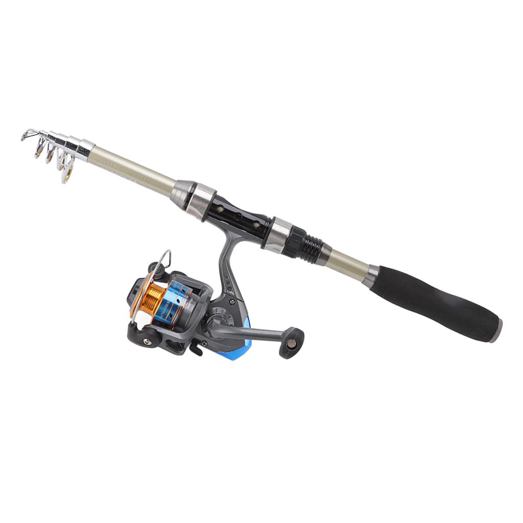 Fishing Pole Kit Carbon Telescopic Portable Durable Lure Rod Set with Fishing Reels Fish Bait for Beginner Professional