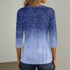 Women's T Shirt Tee Printed Button Short Sleeve Tunic Daily Weekend Fashion Basic V- Neck Regular Top