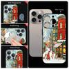 Niedliche urbane Schneemuster TPU Weiche Silikonhülle für iPhone 17 Pro Max 16E 16 15 14 13 Pro Max 12 Pro 11 Stoßfest mit Umhängeband Handyhülle Fundas