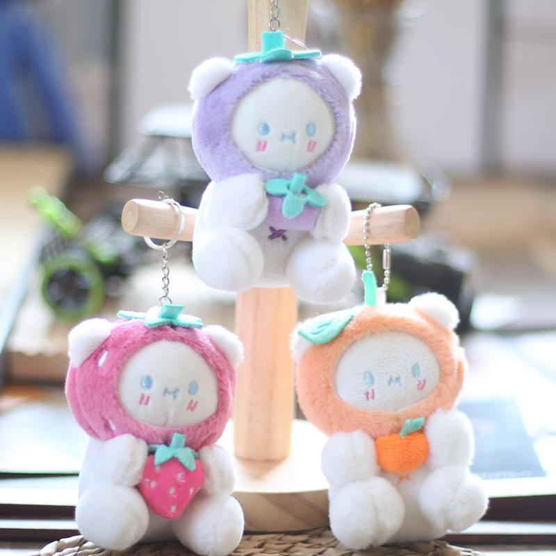 Ins Cute Cute Orange Kitten Pendant Plush Toy Cartoon Bear Bag Hanging Keychain Doll