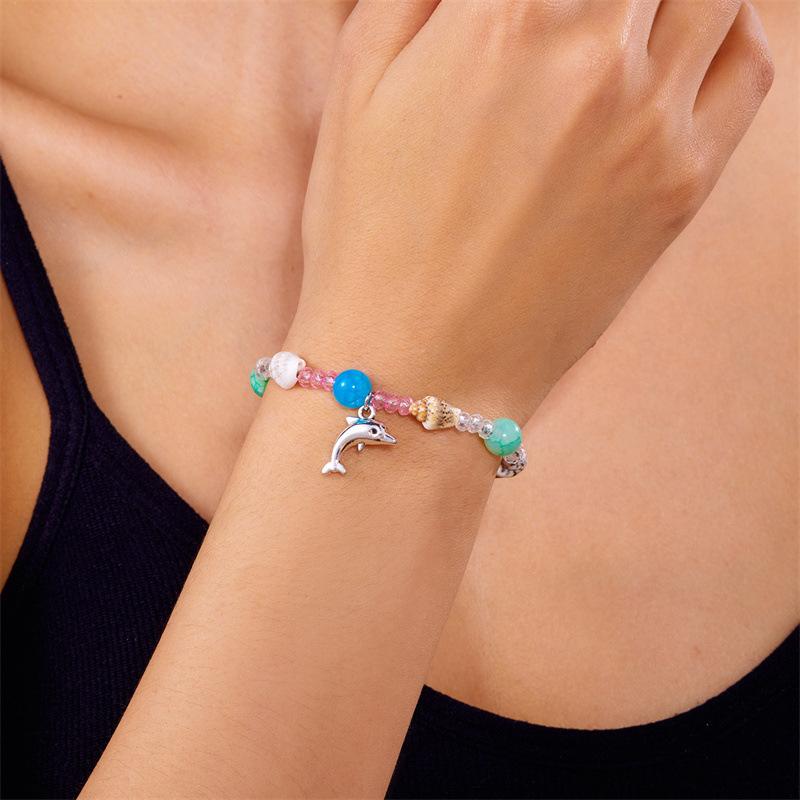 Beach Ocean Shell Jewelry Fashionable and Versatile Summer Conch Beaded Pendant Bracelet