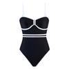 2025 Retro Solid Color One-Piece Swimsuit with Skirt - Bestseller Conservative Swimwear