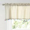 Short Curtain With Colorful Tassels For Home Decors Semi Sheer Window Drape Valance Panel Easy Installation Rod Pocket