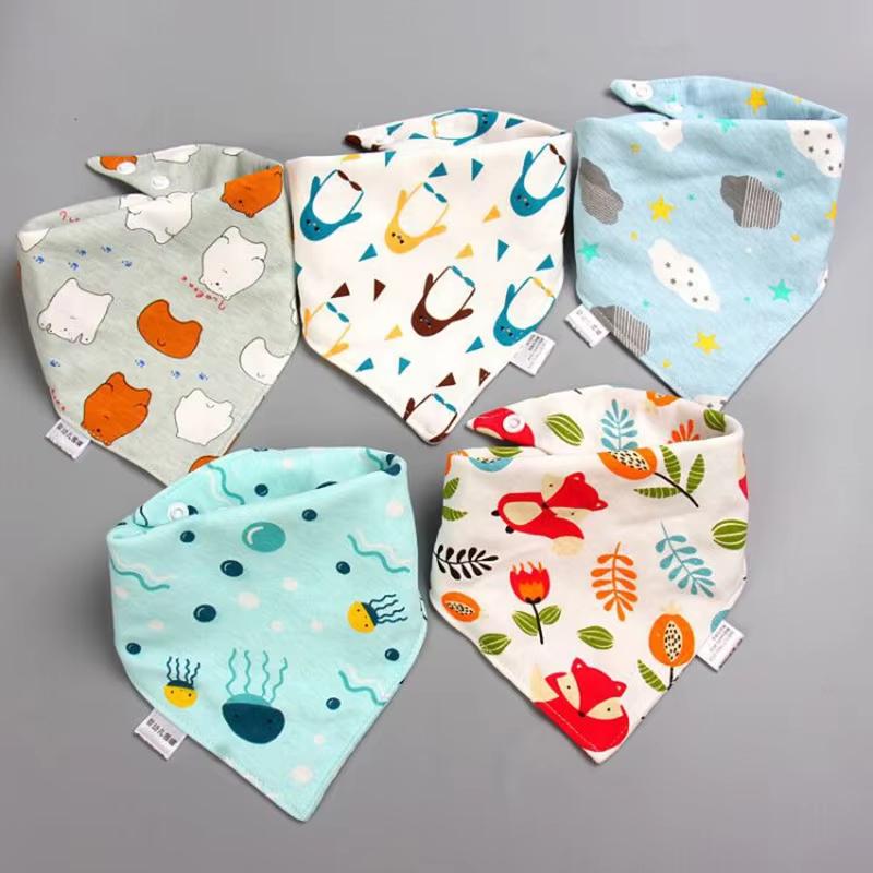 Baby Bibs 5 Pack Baby Bandana Drool Bibs Cotton for Unisex Boys Girls Babador Feeding Smock Infant Burp Cloth Baby Saliva Towel