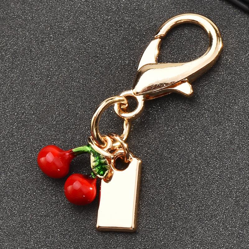 Exquisite High-End Cherry Keychains  Versatile Bag Pendant Car Key Ring Creative Backpack Decoration Accessories Gifts