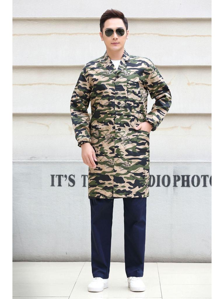 Blue Dustproof Long-Sleeve Work Gown for Men & Women