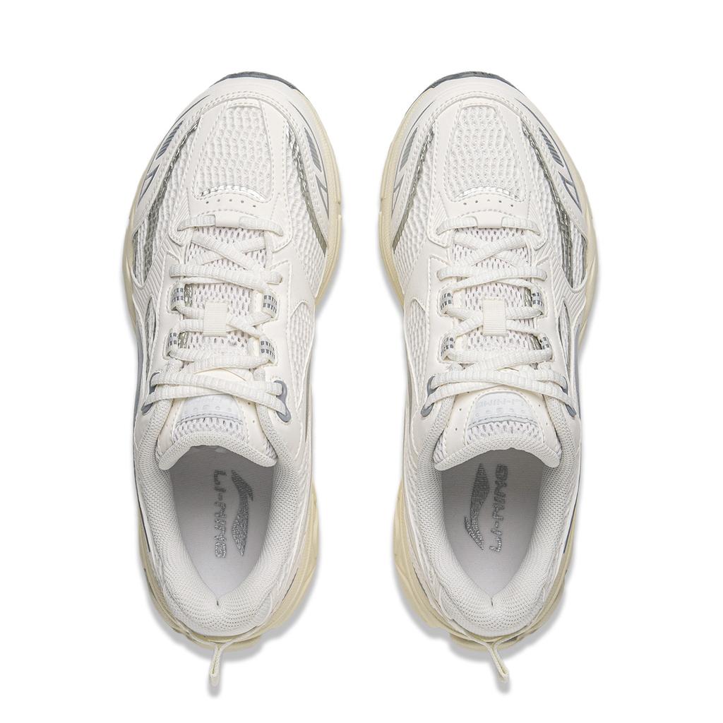Li Ning Fuyiao 2.0 Classic Retro Double Cushioning Stable Support Non-Slip Wear-Resistant Low-Top Running Shoes Women Running Shoes White ARXU002-11