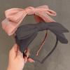 Double Layer Oversized Bow Headband for Ladies | Elegant Solid Color Simple Versatile Shopping Party Hair Clip