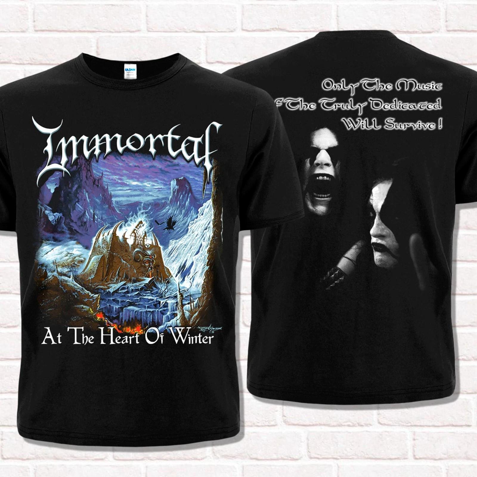 Immortal Band At the Heart of Winter Cotton Black T Shirt Full Size BT717 XL