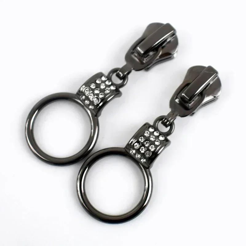 5/10Pcs Meetee 5# Zipper Sliders for Metal Nylon Resin Zips Clothes Bag Zippers Pull Head Repair Kit Garment Sewing Accessories