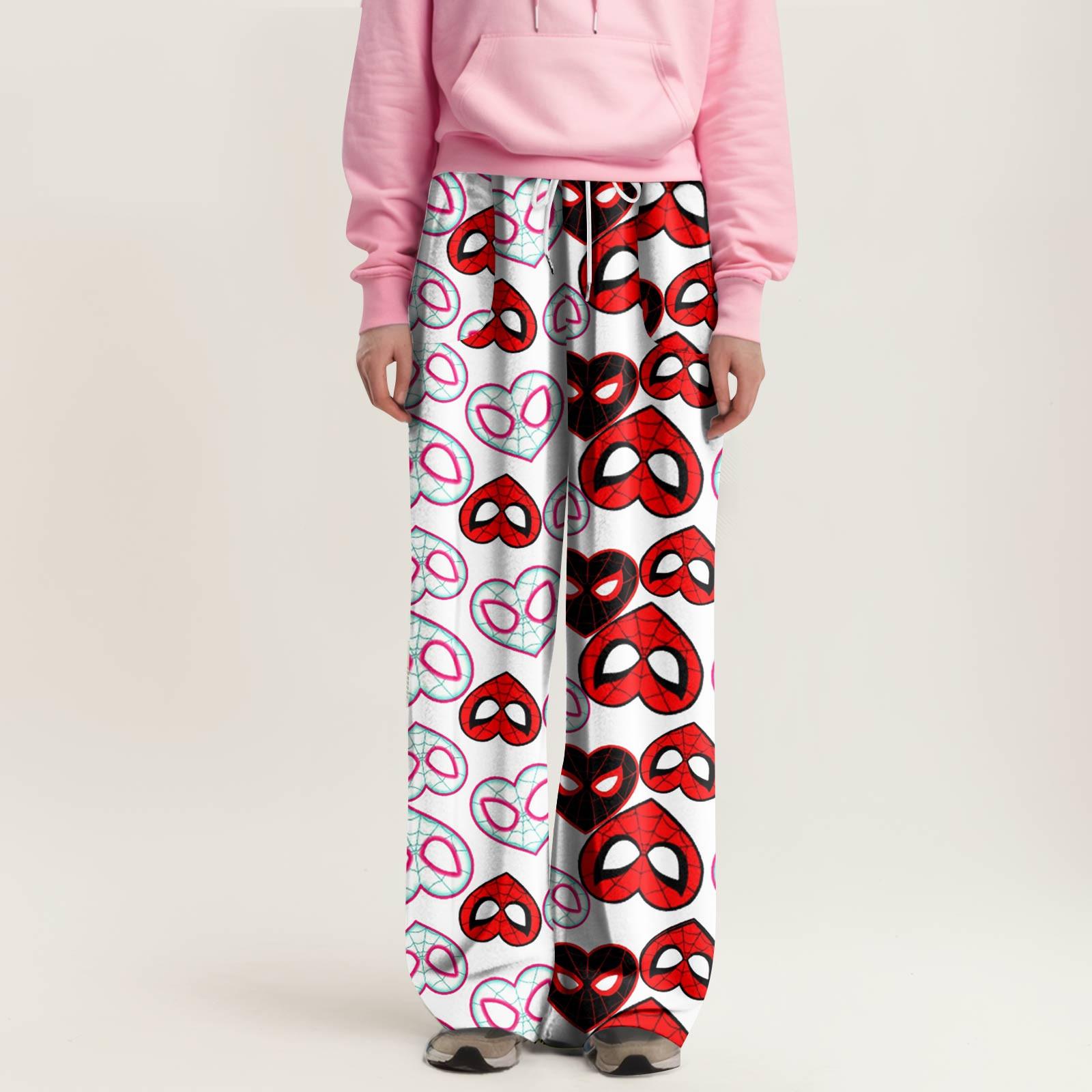 

Пижамы в стиле аниме для женщин и мужчин с героями мультфильмов унисекс для пар, низ с принтом, пижамные штаны для сна, подарки на Новый год и день Святого Валентина XL