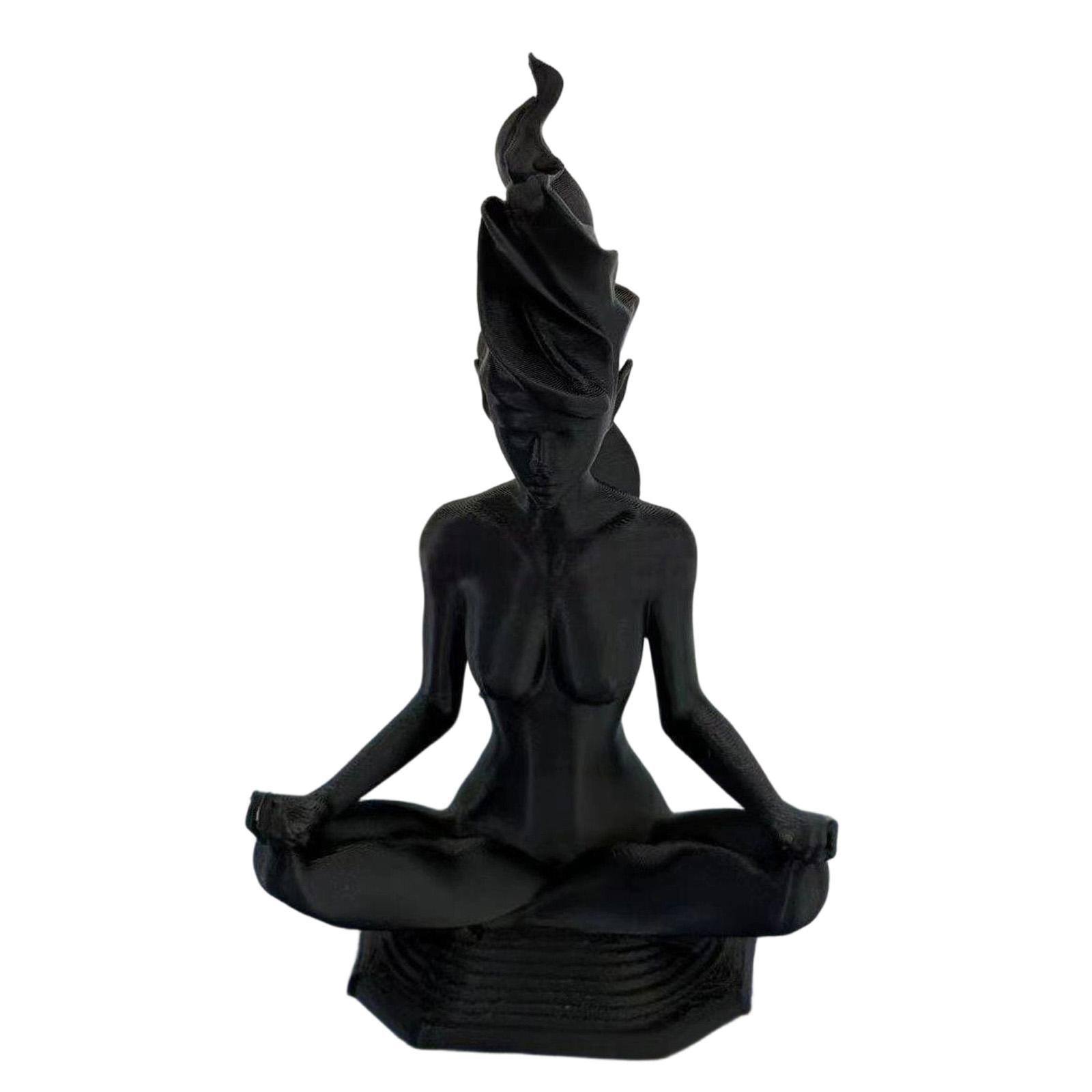 Meditating Nature Goddess Sculpture Yoga Meditation Figurine Indoor Outdoor Decorative Statue for Home Garden Spiritual Relaxation One Size