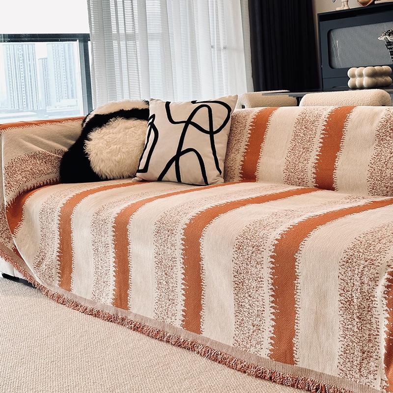 1 Piece Allseason Universal Chenille Sofa Cover Reversible Fringe Edge Leisure Blanket Sofa Blanket Luxury Boho Blanket 180x130cm