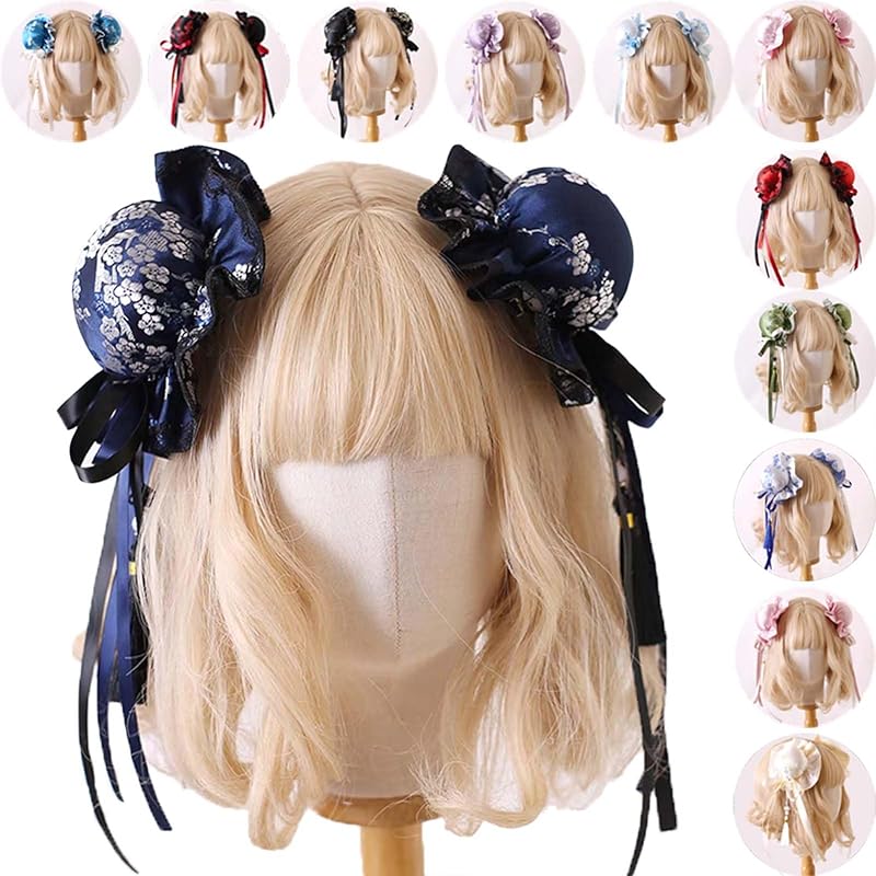 

[AOOKK] bun cover China hair ornament headdress bun hair maker cheongsam clothes cosplay chignon net Vance clip Bun Accessories Odango wig Smaller