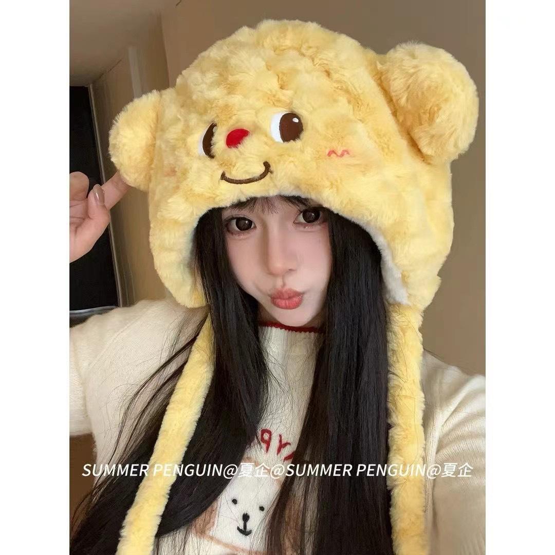 

Милые плюшевые перчатки с полупальцами в виде медведя для женщин на осень и зиму, теплые и утолщенные бархатом, милые студенты пишут, чтобы защитить от холода