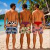 New Funny Stripe Pattern Men Swim Trunks 3D Print Beach Shorts Fake Buttocks Pattern Fun Beachwears Supplies Swim Shorts Husband