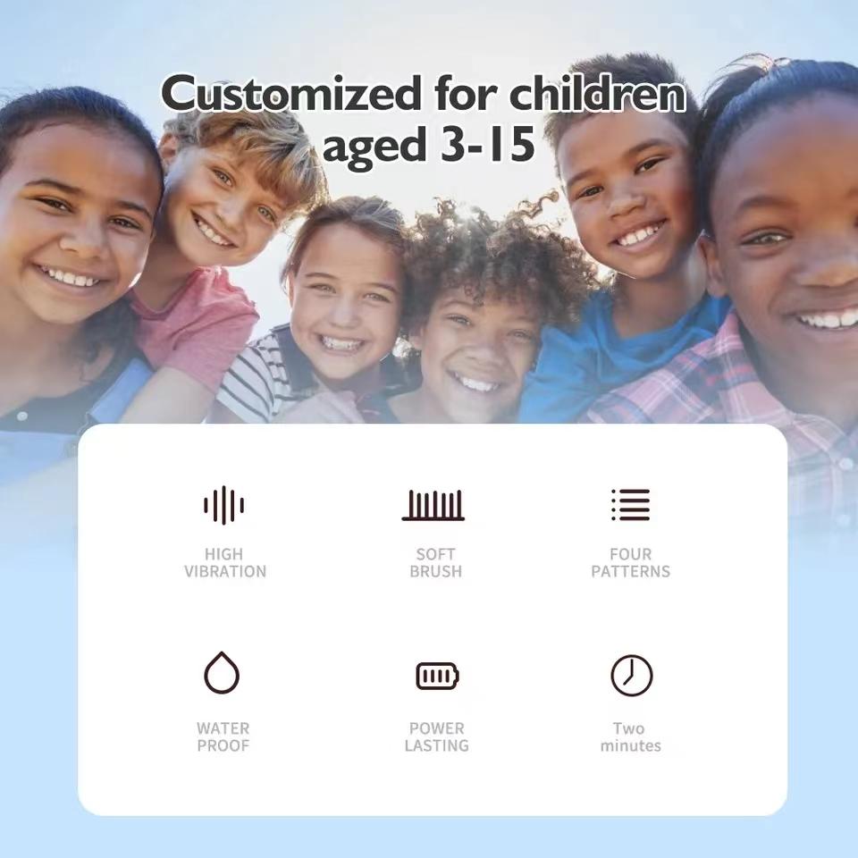 Children Sonic Electric Toothbrush Cartoon Pattern for Kids with Replace The Tooth Brush Head Ultrasonic Toothbrush Soft Nozzles