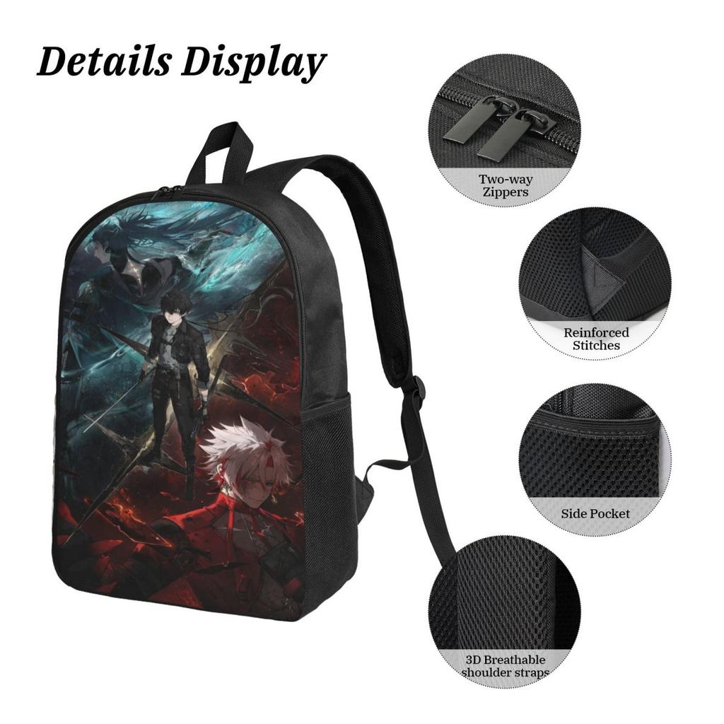 3Pcs Wuthering Waves Game merch Backpack Set for Boy Girl Pencil Boxes Bookbag Sets with Lunch Box For School Students Daypack