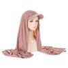 New Fashion Brim Solid Color Women's Scarf Hat Muslim Hijab Cap Headwear Accessories