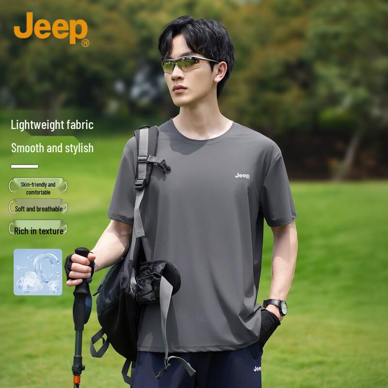 JEEP Men s Ice Silk Short-Sleeve T-Shirt XXL