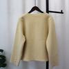 Love Buckle Knitted Double-sided Cardigan Short Coat Autumn and Winter New Loose Sweater Jacket Women