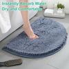 Bath Mat Semicircle Anti-slip Thick Soft Shaggy Super Water Absorbent Chenille Shower Floor Rug Pad Bathroom Bedroom Supplies