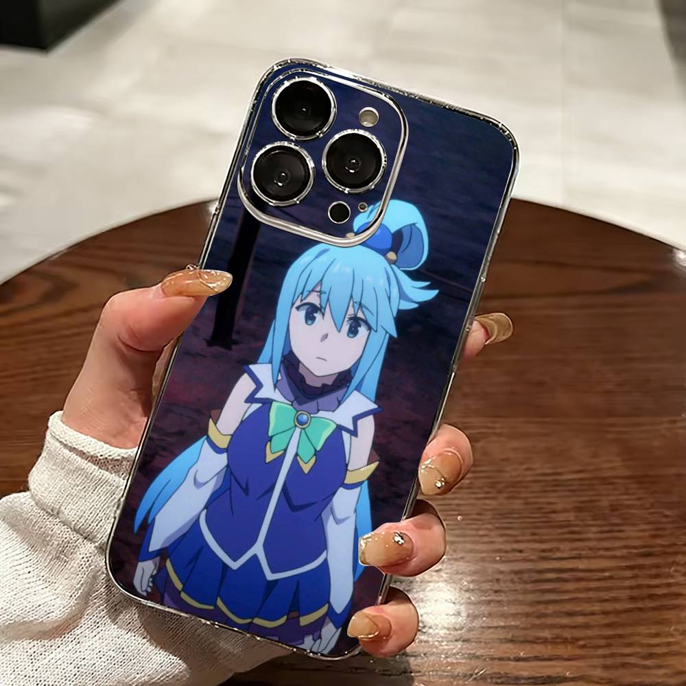 A-Aqua Anime KonoSubaS-S Handyhülle Für iPhone 17 16 15 14 13 12 11 Mini Pro Max Plus Transparente Hülle